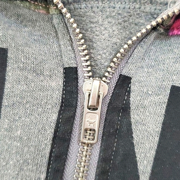 2016 NWOT Victoria's Secret PINK Quarter Zip Tropical Floral Sweatshirt Size XS - Picture 7 of 17